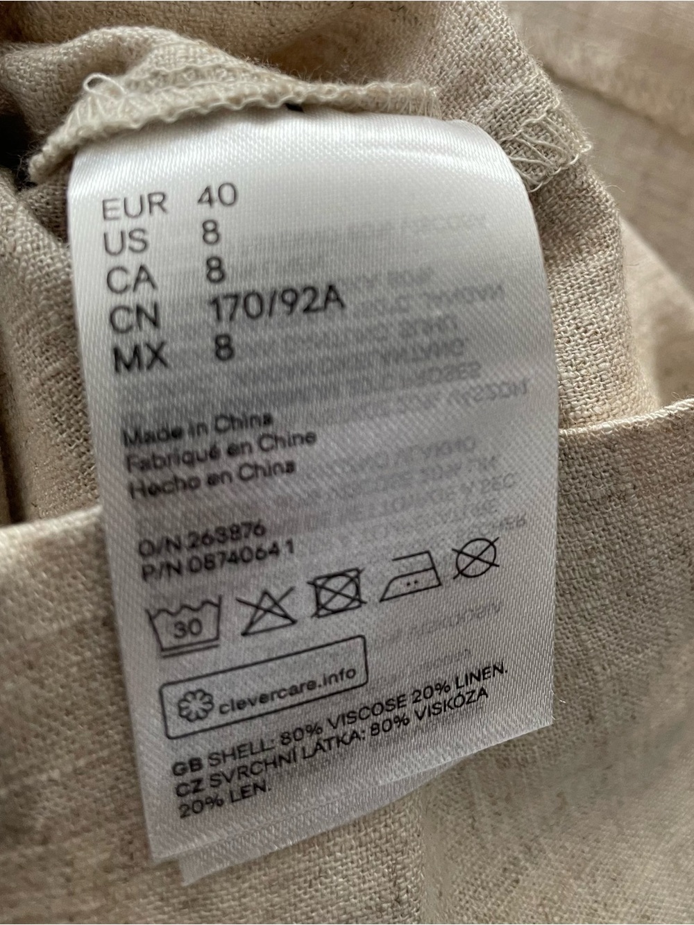 H&M Beige Button-Front Linen Jumpsuit with Tie Belt - Picture 5 of 7